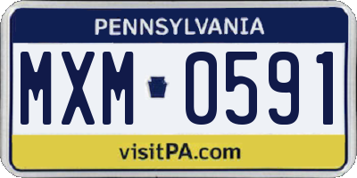 PA license plate MXM0591