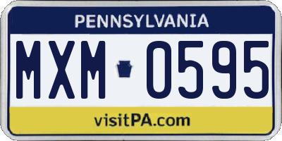 PA license plate MXM0595