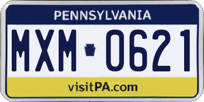 PA license plate MXM0621
