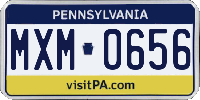 PA license plate MXM0656