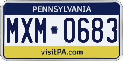 PA license plate MXM0683