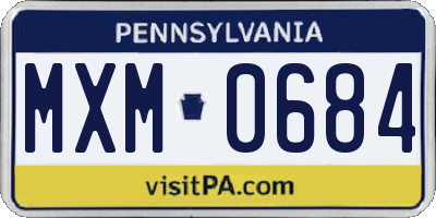 PA license plate MXM0684