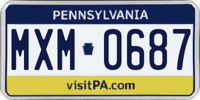 PA license plate MXM0687