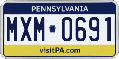 PA license plate MXM0691
