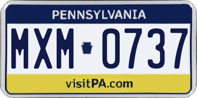 PA license plate MXM0737