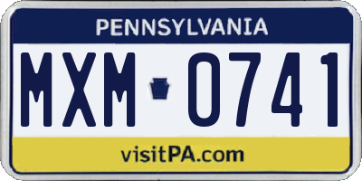 PA license plate MXM0741