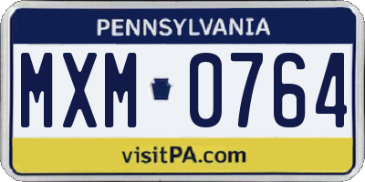 PA license plate MXM0764