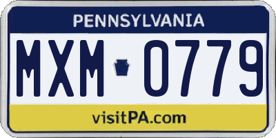 PA license plate MXM0779