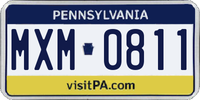 PA license plate MXM0811
