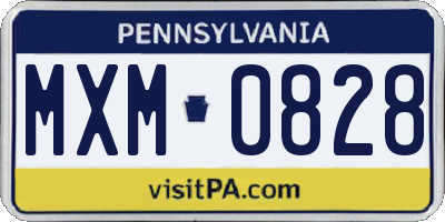 PA license plate MXM0828