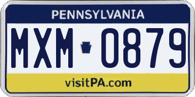 PA license plate MXM0879