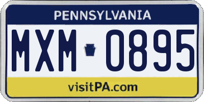 PA license plate MXM0895