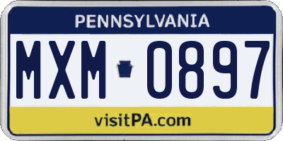 PA license plate MXM0897
