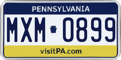 PA license plate MXM0899