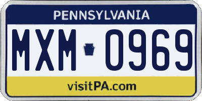 PA license plate MXM0969