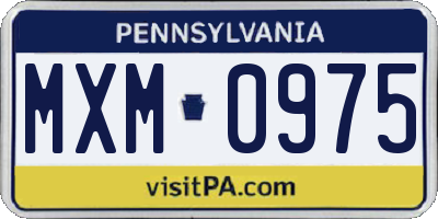 PA license plate MXM0975