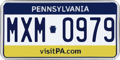 PA license plate MXM0979
