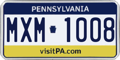 PA license plate MXM1008