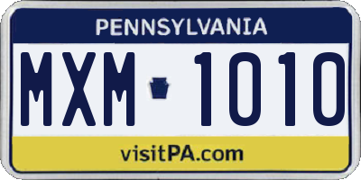 PA license plate MXM1010