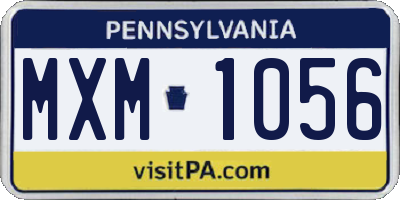 PA license plate MXM1056