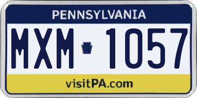 PA license plate MXM1057