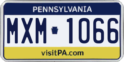 PA license plate MXM1066