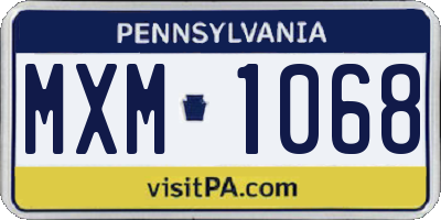 PA license plate MXM1068