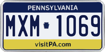 PA license plate MXM1069
