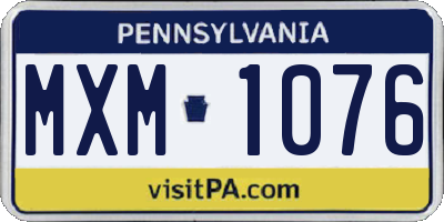 PA license plate MXM1076