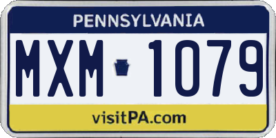 PA license plate MXM1079