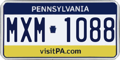 PA license plate MXM1088