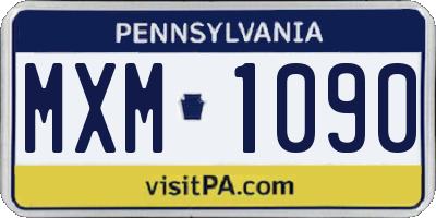 PA license plate MXM1090