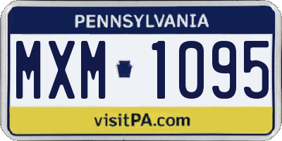 PA license plate MXM1095