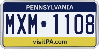 PA license plate MXM1108