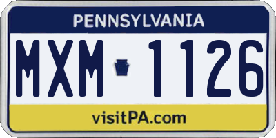 PA license plate MXM1126