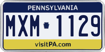 PA license plate MXM1129