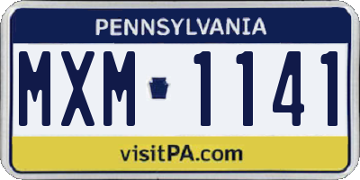 PA license plate MXM1141