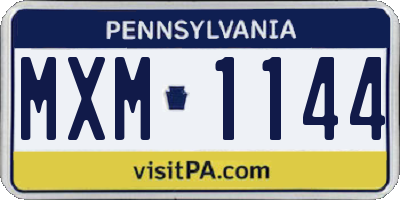 PA license plate MXM1144
