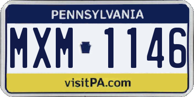 PA license plate MXM1146