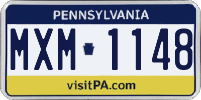 PA license plate MXM1148