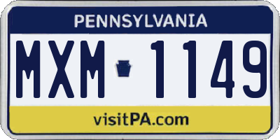 PA license plate MXM1149