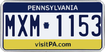 PA license plate MXM1153