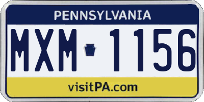 PA license plate MXM1156