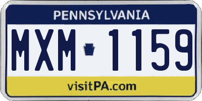 PA license plate MXM1159