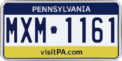 PA license plate MXM1161