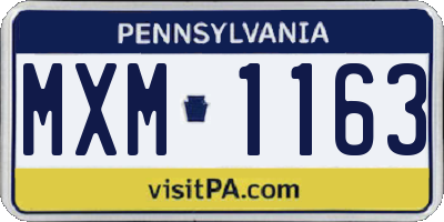 PA license plate MXM1163