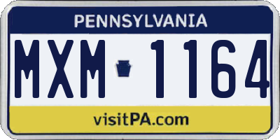 PA license plate MXM1164