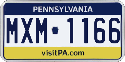 PA license plate MXM1166