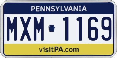 PA license plate MXM1169
