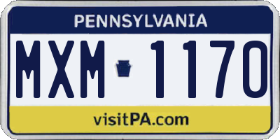 PA license plate MXM1170